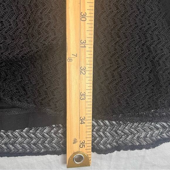 Eileen Fisher Herringbone Open Knit Lace Tank Dress Size Small Sheer Black - Picture 10 of 11